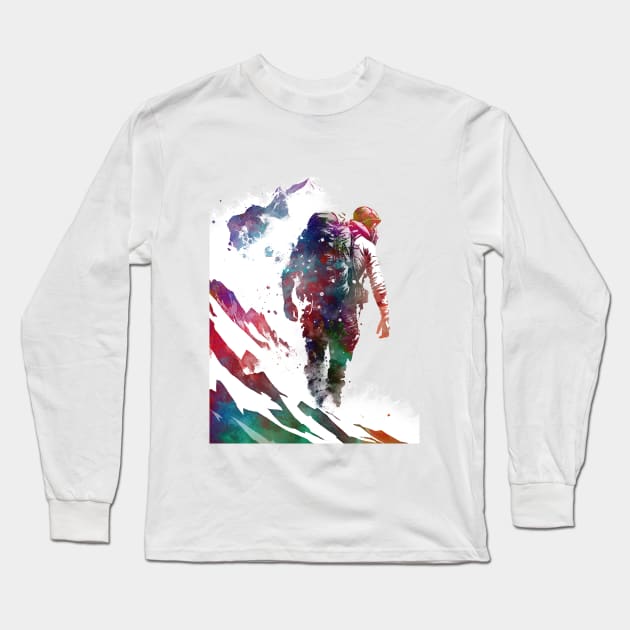 Mountaineer climbing sport art #mountaineer #climbing #sport Long Sleeve T-Shirt by JBJart